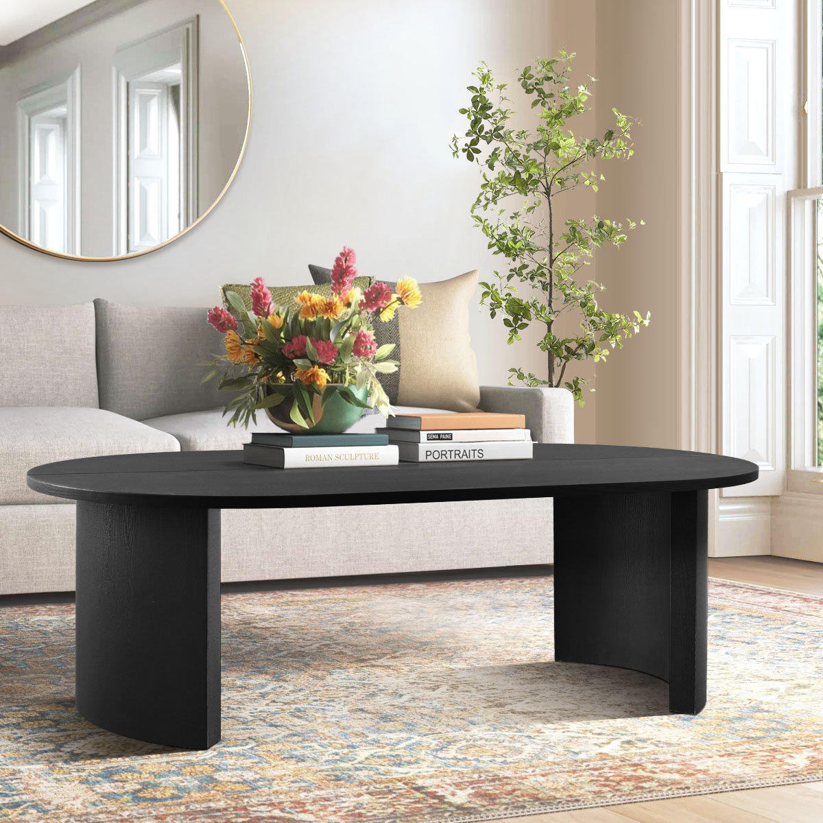 Latitude Run® Selik 51" Large Oval Coffee Table & Reviews | Wayfair